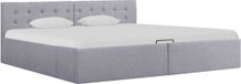 vidaXL Cadre de lit avec rangement hydraulique tissu gris clair 180x200 cm