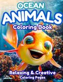 Ocean Animals Coloring Book: Bold & Easy Coloring Pages Featuring Cute Sea Creatures, Turtles, Dolphins, Sharks, Octopuses & More