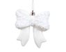 Decoris décoration de sapin - nœud papillon 9.8cm en plastique, couleur blanc 1 pièce