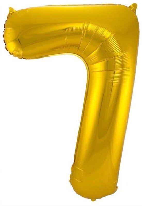 Folat Gouden Folieballon Cijfer 7 - 86 cm