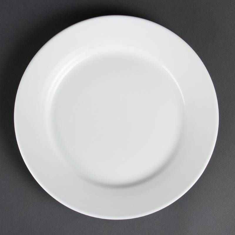 Olympia Whiteware borden met brede rand 25 cm 12 Stuks