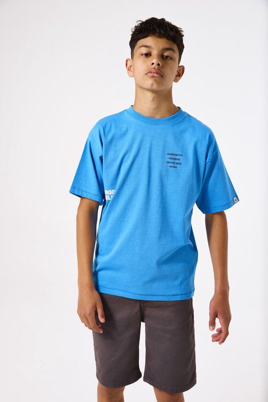 Garcia Jongens Text print T-shirt Blauw Korte mouw