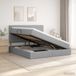 vidaXL Opbergbed met matras, lichtgrijs, 140 x 200 cm, stof