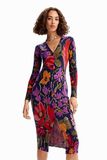 Desigual Jurk 'VEST DELAWARE' marine / groen / lila / rood