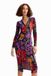Desigual Jurk 'VEST DELAWARE' marine / groen / lila / rood