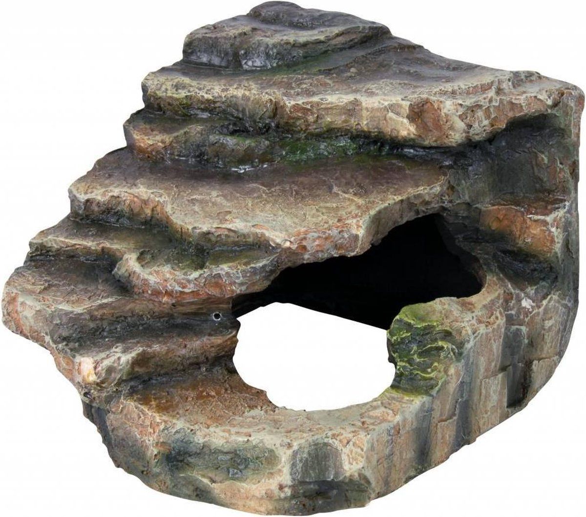 TRIXIE Terrarium Hoek-Rots Schuilplaats & Platform 16x12x15cm - bruin