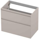 INK - Onderkast 2 Laden Greeploos Gelakt 45gr A-symmetrisch - 800x450x650 Mm - Mat Kasjmier Grijs