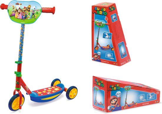 Smoby Super Mario Step Scooter - 3-Wiel Step - Verstelbaar Stuur - Vanaf 3 Jaar