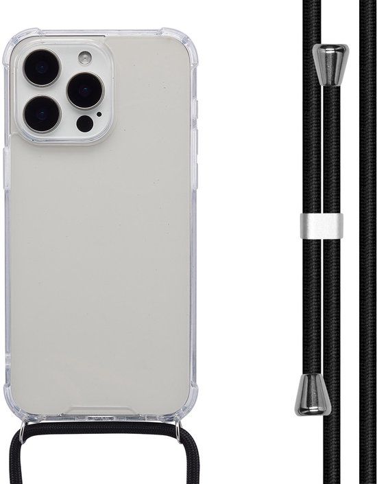 imoshion Hoesje - Geschikt voor Apple iPhone 15 Pro Max - Backcover met koord - Zwart