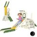 Glissière enfant beige 1-3 ans avec escalade, panier, espace rangement, marches antidérapantes