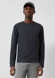 QS s.Oliver QS - Gewassen trui met textuur - Heren - Maat S - Navy