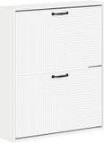 vidaXL Wandgemonteerde Schoenenkast HAARLEM 71 x 17 x 86 cm Wit