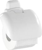 WENKO Toiletpapierhouder met deksel Pure, kunststof (ABS), 16 x 5 x 16 cm, wit