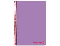 Liderpapel Notitieboek met spiraalbinding, A4, micro-wonder deksel, kunststof, 120 h, 90 g, 5 mm, 5 vellen, lila