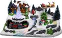 Feeric Lights & Christmas Kerstdorp - kerst tafereel - trein en slee - met led verlichting - 31 cm