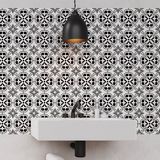 Ambiance Sticker Zelfklevende tegelmuurstickers voor keuken en badkamer - 9 cementtegelstickers, Azulejos-stijl, Kezia - 9 stickers, 10x10 cm