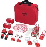 VEVOR Elektrische Vergrendeling Tagout-Set, 47-delige Loto-beveiligingsset met Hangsloten, Grendels, Tags, Nylon Riemen, Stekkervergrendelingen, Stroomonderbrekervergrendelingen en Draagtas