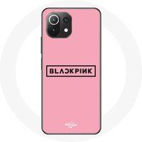Maniacase Hoesje voor Xiaomi Mi 11 Lite Blackpink K-pop Band Logo Roze Achtergrond