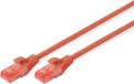 Digitus RJ45 Netwerkkabel Cat 6 U/UTP 0.5 m Rood