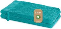 Lavea® 2 Washandjes 16 x 22 cm Oceaanblauw