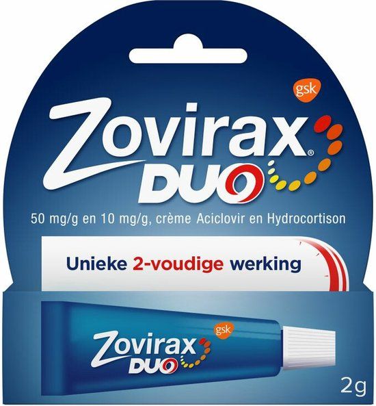 Zovirax Duo Aciclovir 50 mg/g - Koortslipcrème - 2g