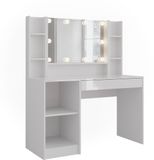 Vicco Sherry Kaptafel – 119.8 cm 4 delen Wit/wit hoogglans