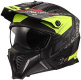 LS2 OF606 Drifter Devor Matt Black H-V Yellow Multi Helmet - Maat XS - Helm