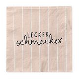 Grafiek Workshop 20 servetten spreuk servetten | 12,5 x 12,5 cm | roze | gestreept