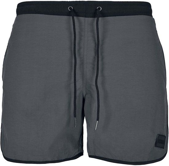 Urban Classics Retro Swim Heren Zwembroek - houtskool - M