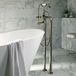 Hudson Reed Earlham Vrijstaande Badmengkraan met Handdouche Art Deco Jaren 20 Stijl - Geborsteld Messing