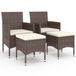 VidaXL Tuinstoel Terras Gecapitonneerde zitting Polyester, Polyrattan, Staal Crème, Wit