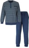 Paul Hopkins Heren Pyjama - Lange Mouwen - Badstof - Blauw - Maat S
