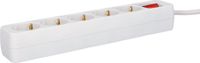 UNITEC Stekkerdoos met 5 stopcontacten en schakelaar, 3 m, wit