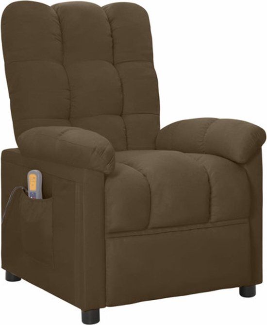 vidaXL Massagestoel stof bruin
