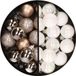 Merkloos / Sans marque Billiet - Vanlaere Kerstballen 34x st - 3 cm - champagne en parelmoer wit - kunststof