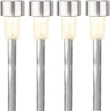 Lumineo lampes de jardin solaires - 4x pièces - spots à piquer solaires - 24 cm