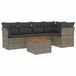 vidaXL 6-delige Loungeset met kussens, polyrattan, grijs