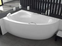 Badland NATALIA PREMIUM hoekbad 150 x 100 cm links wit met styropor ombouw met handgrepen met hoofdsteun