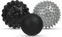 oCreon Fascia-bal, set van 3, kleine, harde "egel"-bal, fascia-massagebal met noppen, massageballen voor het behandelen van spierspanning