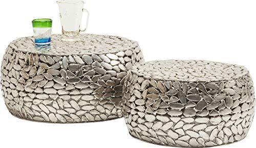 Kare Design Pebbles Deluxe Salontafel, Set van 2, Zilver