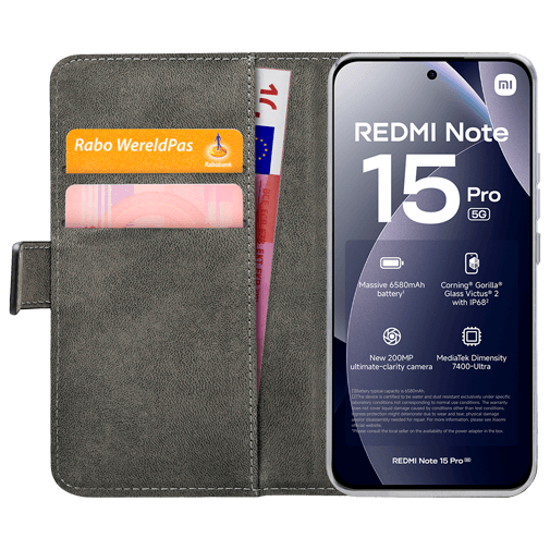 Mobilize PU-Leer Book Case Zwart Xiaomi Redmi Note 15 Pro 5G