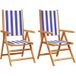 Maison Exclusive - Chaise pliante (lot de 2) en bois massif d'acacia bleu et blanc et tissu