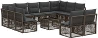 vidaXL Tuinbank - Set - 12 - st - Grijs - poly - rattan