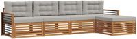 vidaXL - Acacia Hout Loungeset - 5 Zitplaatsen - Naturel en Lichtgrijs