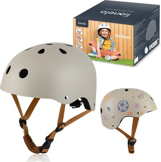 Lionelo Helmet Fietshelm voor kinderen - Maat S (50-56cm) - Beige