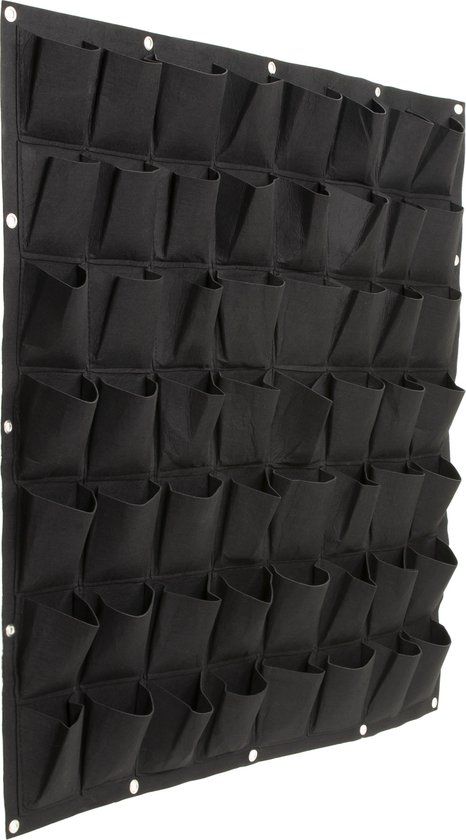 QUVIO Verticale tuin met 56 vakjes - 100x100cm - Zwart