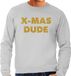 Bellatio Decorations Shoppartners Bv Foute Kersttrui sweater - x-mas dude - goud / glitters - grijs - heren - kerstkleding / kerst outfit XL