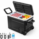 VEVOR Compressor Koelbox 80L, Autokoelkast met Handvat, App-bediening & Wielen, 12V/24V DC, 100-240V AC, -20°C tot 20°C