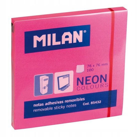 Milan Post-it Notitieblokjes Roze 76x76mm - 100 Vel