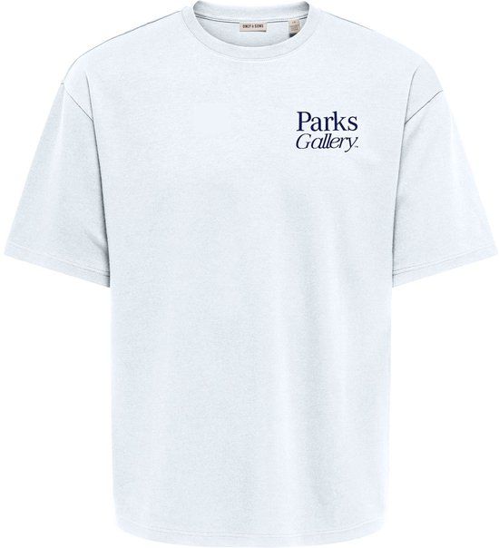 ONLY & SONS T-shirt met korte mouw voor heren, maat L, katoen, wit